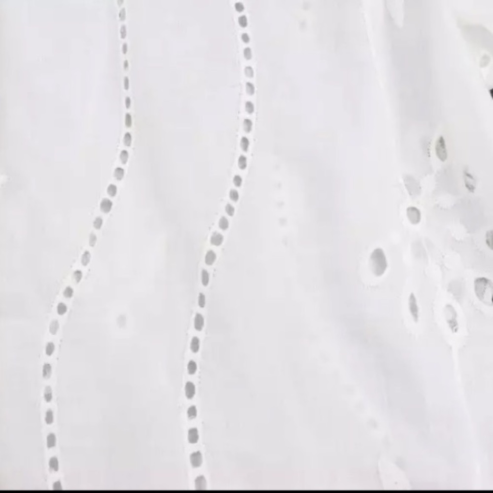 SOLD OUT White Boho Floral Eyelet Button Up Blouse - Picture 15 of 15